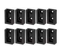 HOLIDYOYO Soporte Paquete Armario para Barra de Aluminio de Aleación Negro, Base Resistente y Fácil Instalación de 10 Piezas Diseño Elegante para Mueble de Ropa