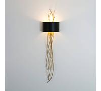 Holländer Aplique de pared Elba lungo, oro/negro, altura 144 cm, hierro