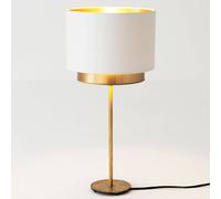 Holländer Lámpara de mesa Mattia, Perla silk blanco/oro
