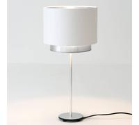 Holländer Lámpara de mesa Mattia, Perla silk white/silver