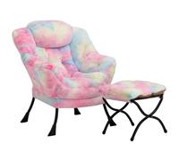 HollyHOME Sillon con Reposapies Salon Sillón Relax Sillon Lectura Dormitorio Comodos Butacas de Salon Silla en Metal, Aurora
