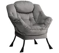 HollyHOME Sillon para Salon Sillón Relax Terciopelo Sillon Lectura Dormitorio Comodos Butacas de Salon, Gris Oscuro