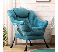 HollyHOME Sillon para Salon Sillón Relax Terciopelo Sillon Lectura Dormitorio Comodos Butacas de Salon, Lago Azul