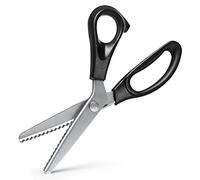 hollylife Tijera Dentada Costura 5 mm de Acero Inoxidable, Corte en Zig Zag, Tijeras Profesionales de Corte Confección Costura 9.2" Negro