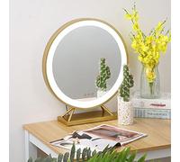 Hollywood Vani Touchsn Espejo de maquillaje con luces, espejo de escritorio redondo retroiluminado de 19 pulgadas, ideal para aplicaciones de maquillaje y decoración de dormitorio, para tocadores