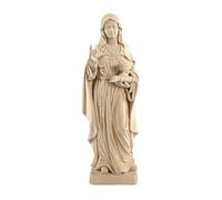 Holyart Imágenes de Madera Natural: Santa Hildegarda con vasija Natural Madera Arce Val Gardena, 15 cm (5.91 Inc.)
