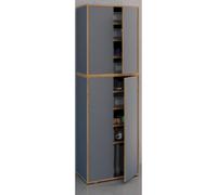 Holz-Schuhschrank | Maße: B. 60 x H. 183 x T. 33 cm | Allzweckschrank | 9 Fächer | 4 Drehtüren - Salia Breite 60 cm Antracita