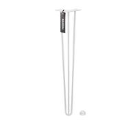 HOLZBRINK 1x Pata de la Mesa Hairpin Leg de Acero con Triple Varilla, Hairpin Pata para Mesa de Estilo Industrial, Altura: 80 cm, Blanco Tráfico, Protectores Anti-arañazos incluidos HLT-13A-80-9016