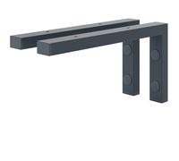 HOLZBRINK Escuadras para estanterías 30x15 cm HLA-B (2 uds.) | Escuadras metalicas para encimera de lavabo baño, soportes estanterías | Color: Antracita