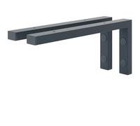 HOLZBRINK Escuadras para estanterías 35x15 cm HLA-B (2 uds.) | Escuadras metalicas para encimera de lavabo baño, soportes estanterías | Color: Antracita