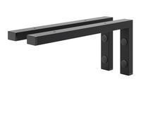HOLZBRINK Escuadras para estanterías 35x15 cm HLA-B (2 uds.) | Escuadras metalicas para encimera de lavabo baño, soportes estanterías | Color: Negro