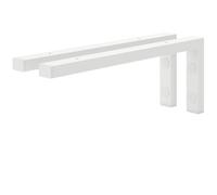 HOLZBRINK Escuadras para estanterías 40x15 cm HLA-B (2 uds.) | Escuadras metalicas para encimera de lavabo baño, soportes estanterías | Color: Blanco