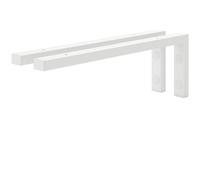 HOLZBRINK Escuadras para estanterías 45x15 cm HLA-B (2 uds.) | Escuadras metalicas para encimera de lavabo baño, soportes estanterías | Color: Blanco
