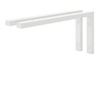 HOLZBRINK Escuadras para estanterías 45x20 cm HLA-B (2 uds.) | Escuadras metalicas para encimera de lavabo baño, soportes estanterías | Color: Blanco