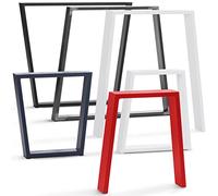 HOLZBRINK Pata de Mesa de Forma Trapezoidal para Mesa de Centro/Banco/Escritorio, 60/80x72cm, Acero Lacado, 1 Unidad, HLT-20-C-FF-0000