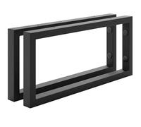 HOLZBRINK Soportes estanterías pared 45x20 cm HLA-A (2uds.) | Soportes metalicos para encimera de lavabo baño, estanterías de cocina, de TV | Color: Negro