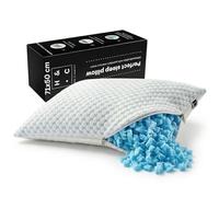 Hom&Com Almohada Cervical Viscoelástica Ergonómica 71 × 50 cm - Almohada para Cervicales y Cuello con Gel Refrescante - Cojín Viscoelástico Cómodo para Dormir Boca Arriba, de Lado o Boca Abajo