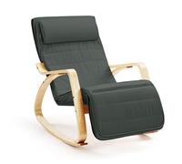 Hom&Com Mecedora Gris con Respaldo y Reposapiés Ajustables | Capacidad 160 kg, Sillón para Lactancia, Lectura y Relax, Asiento Acolchado Suave, Diseño Acogedor para Interior