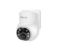Hom-io - Cámara WiFi Externa con batería PTZ 3 MP Hom-Batt-PTZ - IP Cámara inalámbrica IP65 Pan, 320 ° Tilt 90 ° - Visión Nocturna IR, PIR, Audio bidireccional, App, Panel Solar