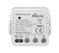 Hom-Io | Módulo de Interruptor Empotrable de 16A y 1 Canal Wifi, Interruptor para Controlar Iluminación y Dispositivos, Controlable por Aplicación o Interruptor