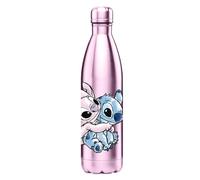 Homadict - Botella de acero inoxidable reutilizable Stitch & Ángel, para deporte, viaje, diario, 500 ml, BPA gratis, licencia oficial