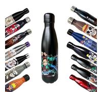 Homadict - Botella isotérmica Demon Slayer - Botella de acero inoxidable - Tanjiro Aliento de agua - Mantenimiento caliente y frío 12 h - Deporte, viaje, diario - 500 ml - BPA Free - Licencia oficial