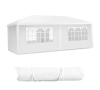 HOMASIS Carpa Plegable 3x6M, Camping Pabellón Impermeable con 6 Paredes Laterales y Ventanas, Cenador con Bolsa de Transporte, Exterior Gazebo de jardín para Fiesta, Boda, Blanco