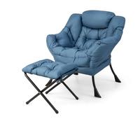 HOMASIS Sillón Relax Reclinable Orejero, Butaca de Salón de Lectura con Bolsillo Lateral para Dormitorio, Oficina, Soporta hasta 150 kg, 81x75x94,5cm