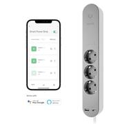 Hombli Smart Regleta con 3 Salidas AC y 2 USB | Regleta Wi-Fi con Protección contra Sobretensiones y Protección Infantil | Montaje en Pared | Cable de 1,5m | Compatible con Alexa y Google