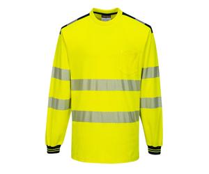 Hombre Alta Visibilidad Algodón Cómodo Camiseta Bolsillo Manga Larga Wicking 40+