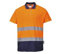Hombre Alta Visibilidad Algodón Contraste Polo Absorbe la Humedad 40+ Up