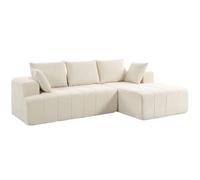 HOMCOM 101" Sofá seccional con chaise longue, Chenille, 3 plazas, Beige