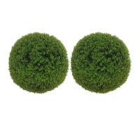 HOMCOM 2 Bolas de boj Artificiales Anti-UV en Maceta Ø40cm | Planta artificial realista, de plástico, para salón, dormitorio, oficina, jardín, regalo