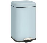 HOMCOM 20L Papelera de pedal cocina tapa soft-close Verde claro | Resistente a huellas, pedal, cubo interior extraíble, para reciclaje y residuos