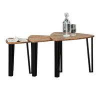 HOMCOM 3 Mesitas de Café Minimalista Mesa Nido para Salón 56x54.2x45.4cm