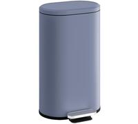 HOMCOM 30L Cubo de cocina 90° Tapa Stay-Open Slim Rectangular Pedal Gris | Soft-Close Tapa, cubo interior extraíble, para hogar y oficina, resistente a huellas