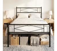 HOMCOM 3ft Bastidor Cama Individual con cabecero y piecero, Metal, Negro