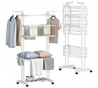 HOMCOM 5 Niveles Secador de Ropa con Ruedas 28.7" x 25.2" x 67.7" Blanco
