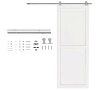 HOMCOM 5FT/150cm Kit de corredera para puerta de granero 80kg Plateado