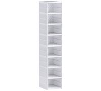 HOMCOM 8 Cajas para Zapatos Apilables y Plegable con Puertas Transparentes hasta Talla 43 No Requiere Montaje Blanco