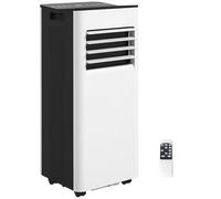 HOMCOM Aire Acondicionado Portátil 3 en 1 9000 BTU Enfriador Ventilador Deshumidificador 24,1 L/Día con Control Remoto Pantalla LED Temporizador 24h 2 Velocidades para Habitación 28m² Blanco y Negro