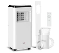 HOMCOM Aire Acondicionado Portátil 5 en 1 10000 BTU 2900W Enfriador Ventilador Deshumidificador 26 L/Día con Pantalla LED Mando a Distancia Temporizador 24h y 2 Velocidades para Habitación 35m² Blanco