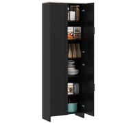 HOMCOM Alacena de 4 Puertas, Aparador de Salón Estrecho, Armario de Cocina con Estantes Ajustables, para Cocina, Entrada, Dormitorio, 60x30x171 cm, Negro Black 60x30x170.5cm