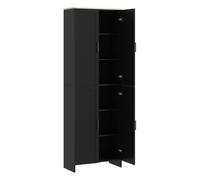 Homcom alacena de 4 puertas, aparador de salón estrecho, armario de cocina con estantes ajustables, para cocina, entrada, dormitorio, 60x30x171 cm, negro 30 cm