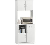 HOMCOM Alacena de Cocina 1 Cajón Estante Ajustable 71x41x178 cm Blanco