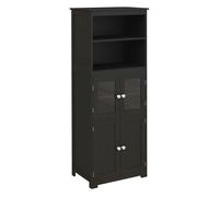 HOMCOM Alacena de Cocina con 2 Estantes Abiertos 60x30x162 cm Negro