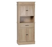 HomCom Alacena/aparador para microondas 4 puertas 1 cajón estante abierto Roble