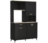 HomCom Alacena de cocina para microondas con cajón, armarios y estantes 119x41x180 cm Negro