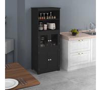 HOMCOM Alacena de Cocina con 2 Estantes Abiertos 60x30x162 cm Negro