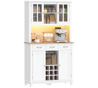 HOMCOM Alacena de Cocina con Iluminación LED Control por App Blanco
